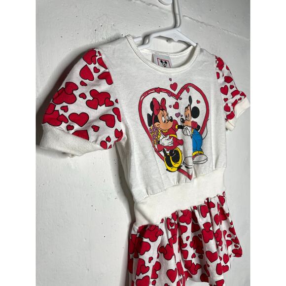 Vintage Disney Mickey Minnie Mouse Love Hearts Dress Tunic 2T - Picture 4 of 8